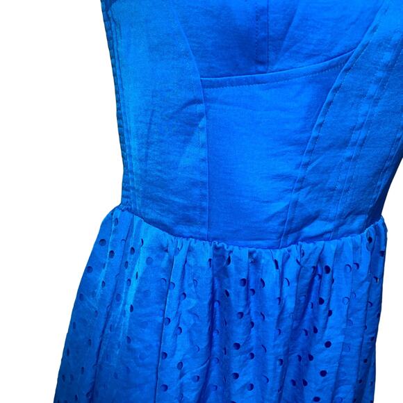 Rebecca Taylor Blue Strapless Eyelet Corset Dress Size 0 As Seen On Taylor Swift - Picture 15 of 16